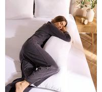 OHS Microfibre Bolster Pillow Soft Back Body Support Bed Cushion in White OHS White