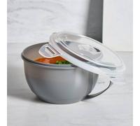 OHS Microwavable Plastic Soup Bowl Container with Handle Lid in Grey OHS Grey