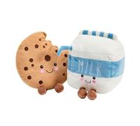 OHS Milk & Cookie Plush Microwave Heat Pad Cuddly Toys 2 Pack, Brown/White