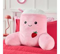 OHS Milkshake Cuddle Cushion for Adults, Comfy Reading Pillows Super Soft Teddy Fleece Kids Cushions with Arms Bed Cushions Snuggle Hug Pillow Relaxing at Home, Pink - 73 x 36 x 58cm