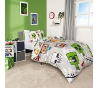 OHS Minecraft Duvet Cover Set Reversible Bedding Pillowcase Quilt Kids - Double