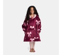 OHS Mini Me Bows Sherpa Fleece Thermal Kids Hoodie Blanket in Burgundy OHS Burgundy One Size