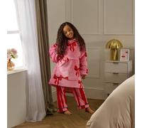 OHS Mini Me Bows Sherpa Fleece Thermal Kids Hoodie Blanket OHS Multicolor One Size