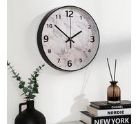OHS Modern Wall Clock Round Analogue Home Decor Small Bedroom Kitchen in Pale Grey OHS Pale Grey