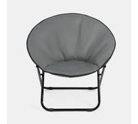 OHS Moon Camping Chair Round Folding Outdoor Garden Portable Seat, Charcoal