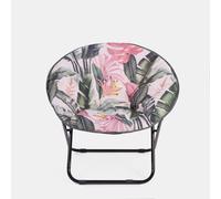 OHS Moon Camping Chair Round Folding Outdoor Garden Seat Travel Picnic in Dark Green OHS Dark Green