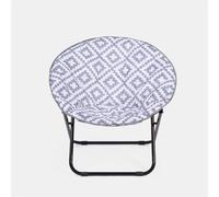 OHS Moon Camping Chair Round Folding Outdoor Garden Seat Travel Picnic in Light Grey OHS Light Grey
