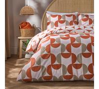 OHS Moroccan Abstract Microfibre Duvet Cover with Pillowcase Bedding Set in Burnt Orange | Size: Single OHS Burnt Orange Single