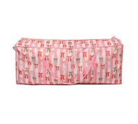 OHS Multi Bow Stripe 7.5ft Christmas Tree Storage Bag Heavy Duty,Pink/White | Tall Artificial Tree Lights Presents Gift Zip Up Sack Holiday Christmas Storage Bag with Handles Xmas Accessories Organiser