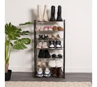 OHS Multi Level Shoe Storage Home Space Organiser Shelving Rack in Black OHS Black