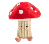 OHS Mushroom Plush Microwavable Heat Pad Cuddly Toy Hottie, White/Red