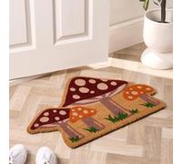 OHS Mushroom Shaped Washable Door Mat, Outdoor Indoor Door Mat Non-Slippery Dirt Trapper Doormats Inside Home Decor Welcome Mat Front Doors Coir Doormat, Natural - 45 x 75cm