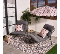 OHS Mykonos Bistro Set Outdoor Table Chair Garden Patio Furniture in Grey OHS Grey