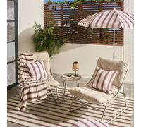 OHS Mykonos Bistro Set Outdoor Table Chair Garden Patio Furniture in Natural OHS Natural