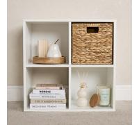 OHS Natural 1 X Storage Cube Folding Rope Organiser Woven Wicker Hamper Strong Box