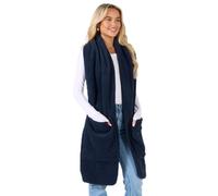 OHS Navy Scarf for Women Super Soft Hand Neck Warmer Teddy Fleece Scarf with Pockets Winter Warm Shawl Wraps Ladies Scarves Gifts for Women