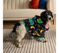 Ohs Neon Halloween Dog Hoodie Blanket Winter Sherpa Fleece Soft Jumper, Black - Small
