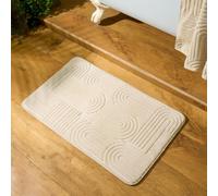 OHS Non-Slip Bath Mat Memory Foam Bathroom Shower Rug Absorbent Thick Embossed Arch in Cream OHS Cream