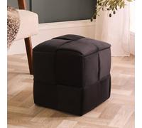 OHS Ottoman Foot Stool Square Footrest Chair Side Sofa Seat in Black OHS Black