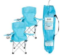 OHS Outdoor Camping Chair 2 X Folding Portable Picnic Garden Seat, Blue - Kids