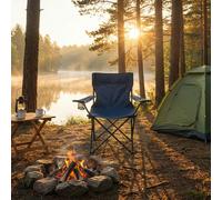 OHS Outdoor Camping Chair Folding Portable Picnic Beach Seat Garden in Navy OHS Navy
