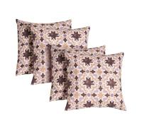OHS Outdoor Cushion Covers 45 x 45 Decorative Tile Print Outdoor Cushions Waterproof Super Soft Garden Cushions Home Decor Throw Pillow Covers with Invisible Zipper Set of 4, Natural