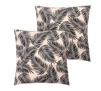 OHS Outdoor Cushion Covers Leaf Print Decorative Pillow Covers, Super Soft Waterproof Cushion Covers Pack of 2 For Patio Garden Livingroom Sofa, Monochrome-45x45cm