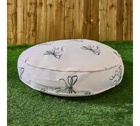 OHS Outdoor Cushions Filled Bow Print, Soft Comfy Round Garden Cushions Waterproof Seat Pad for Living Room Patio Balcony Floor Cushion Indoor Outdoor Seat Cushion, Monochrome - 60cm