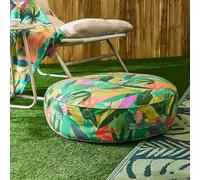 OHS Outdoor Cushions Filled Palm Print Floor Cushion, Soft Comfy Garden Cushions Waterproof Seat Pad for Living Room Patio Balcony Round Seat Cushion Indoor Outdoor Seat Pads, Green - 60cm
