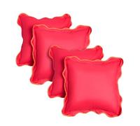 OHS Outdoor Cushions Waterproof Decorative Scallop Edge Cushion Covers 45 x 45 Set of 4 Super Soft Patio Garden Cushions Home Decor Throw Pillow Covers with Invisible Zipper, Pink/Orange