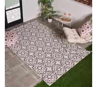 OHS Outdoor Rug Tile Print, Garden Mat Water Resistant Foldable Non Slip Large Rug Reversible Decking Tiles Outdoor Carpet Patio Rugs for Poolside Porch Picnic Camping, Blue - 160 x 230cm
