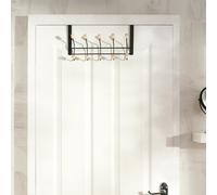 OHS Over Door 10 Hooks Coat Hanger Wood Organiser Space Saving Home Storage Rail