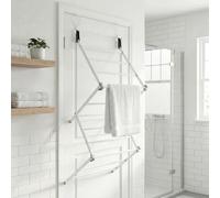 OHS Over Door Airer White, Hanging Foldable Drying Rack Laundry Towels Clothes Airer Sturdy Easy to Pull and Open 5m Over Door Clothes Drying Rack Indoor Small Space, 125 x 50 x 28cm