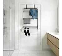 OHS Over Door Clothes Drying Rack, Tiered Foldable Drying Rack Easy to Pull and Open Over Door Airer Indoor Outdoor Multi-Tiered Design Clothes Airer, Black