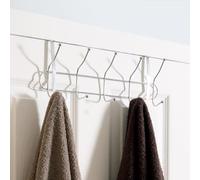 OHS Over Door Hanger Silver, 10 Door Hooks for Bathroom Durable Sturdy Coat Hangers Rail for Towels Robes Jackets Hats Door Hangers for Bedrooms Easy Storage