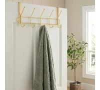 OHS Over Door Hooks Metal Space Saving 10 Hooks Over Door Hanger, Gold | Rust Resistant Door Hooks for Coats Hats Bags Clothes Towels