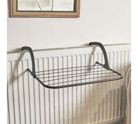 OHS Over Radiator Clothes Airer Foldable Clothes Towel Rail Rack Dryer Hanger, Black
