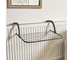 OHS Over Radiator Clothes Airer Foldable Clothes Towel Rail Rack Dryer Hanger, Black