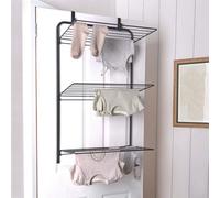 OHS Over The Door Tiered Foldable Drying Rack Towel Storage Organiser Rail Hanger