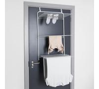 OHS Over The Door Tiered Foldable Drying Rack Towel Storage Organiser Rail Hanger