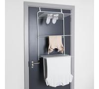 OHS Over The Door Tiered Foldable Drying Rack, Space Saving Clothes Drying Rack Multi-Tiered Design for Easy Indoor Drying Airer for Home, One Size - White