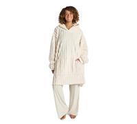 OHS Oversized Blanket Hoodie, Birthday Gifts for Women Super Soft Warm Ribbed Fleece Wearable Blanket Comfy Cosy Giant Sweatshirt Big Pocket Hooded Blankets for Adults Women Men, Cream
