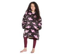 OHS Oversized Blanket Hoodie Kids Sherpa Halloween Hoodie, Black Bat Print