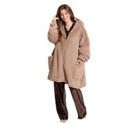 OHS Oversized Hoodie Women Zip Up Sherpa Fleece Wearable Blanket, Mink