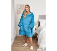 OHS Oversized Plush Sherpa Fleece Hoodie Blanket in Bright Blue OHS Bright Blue One Size