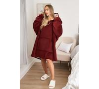 OHS Oversized Plush Sherpa Fleece Hoodie Blanket in Burgundy OHS Burgundy One Size