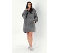 OHS Oversized Plush Sherpa Fleece Hoodie Blanket in Dark Grey OHS Dark Grey One Size