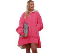 OHS Oversized Plush Sherpa Fleece Hoodie Blanket in Fuchsia OHS Fuchsia One Size