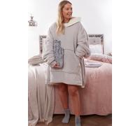OHS Oversized Plush Sherpa Fleece Hoodie Blanket in Light Grey OHS Light Grey One Size