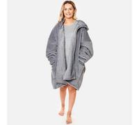 OHS Women's Zip Up Oversized Sherpa Fleece Hoodie Blanket in Charcoal OHS Charcoal One Size